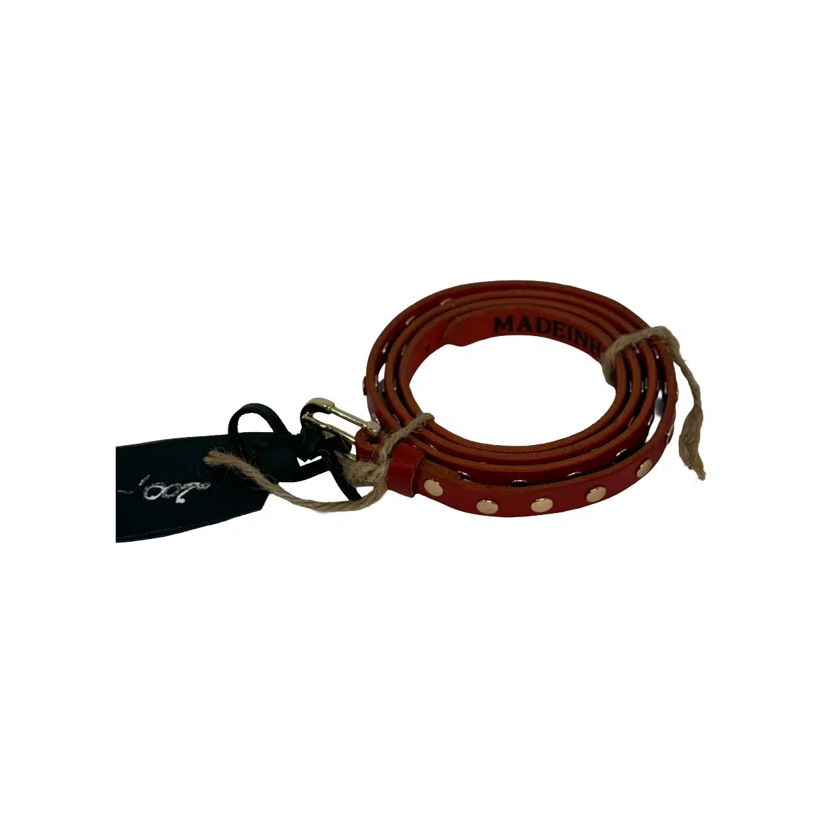 Pasek czerwony z okuciami