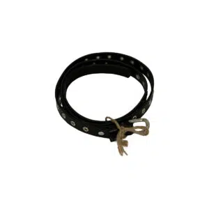 Pasek czarny z okuciami